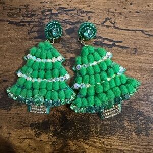 Beaded Christmas Tree Earrings​